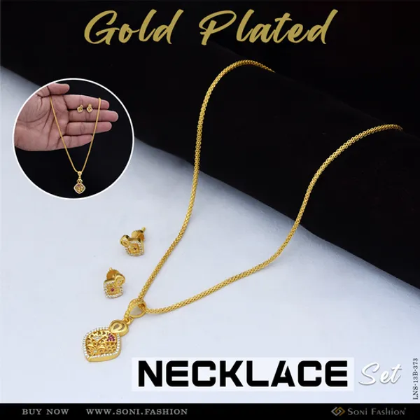 Magnificent_Design_Gold_Plated_Necklace_Set_For_Women_Style_B373