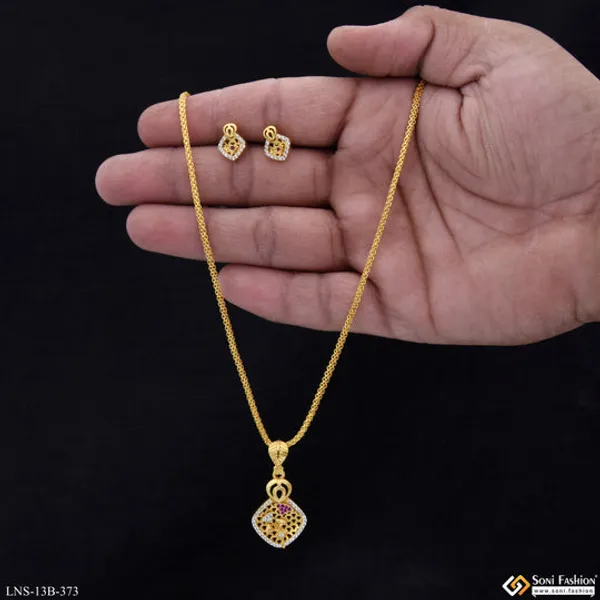 Magnificent_Design_Gold_Plated_Necklace_Set_For_Women_Style_B373