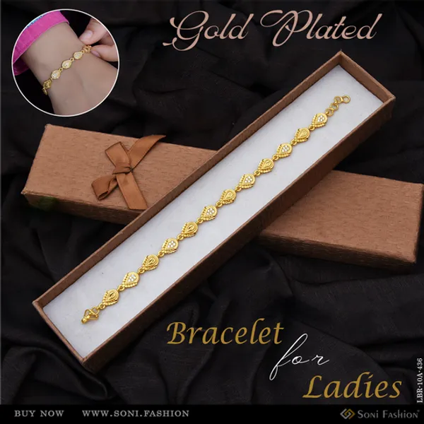 Artisanal_Design_Gold_Plated_Bracelet_For_Ladies_Style_A436