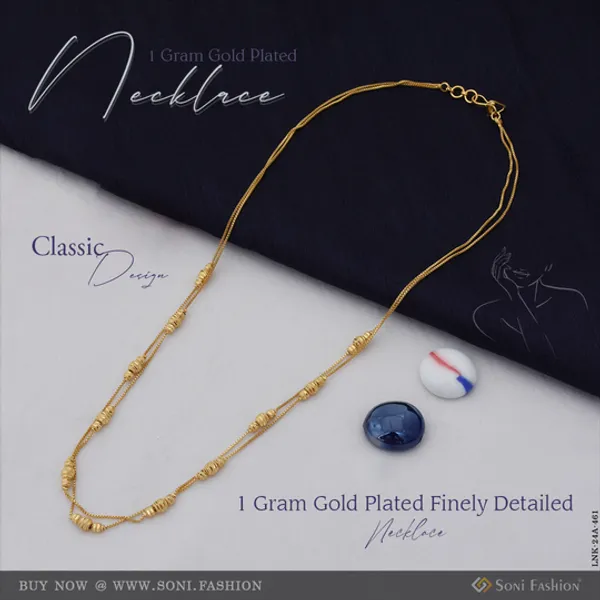 1_Gram_Gold_Plated_Classic_Design_Finely_Detailed_Necklace_For_Lady_Style_A461