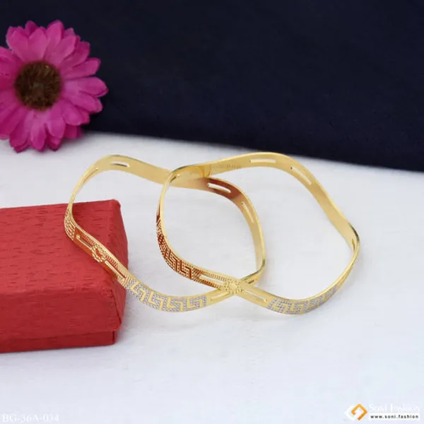 1_Gram_Gold_Plated_Lovely_Design_Graceful_Design_Bangles_For_Lady_Style_A034