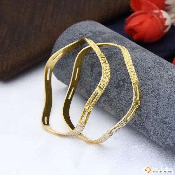 1_Gram_Gold_Plated_Lovely_Design_Graceful_Design_Bangles_For_Lady_Style_A034