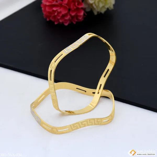 1_Gram_Gold_Plated_Lovely_Design_Graceful_Design_Bangles_For_Lady_Style_A034