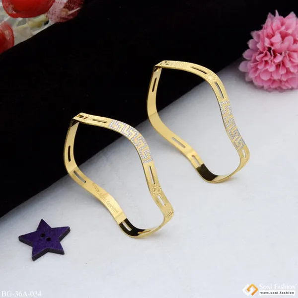 1_Gram_Gold_Plated_Lovely_Design_Graceful_Design_Bangles_For_Lady_Style_A034