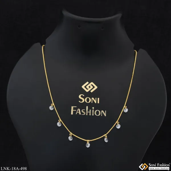 1_Gram_Gold_Plated_Casual_Design_Necklace_For_Ladies_Style_A498