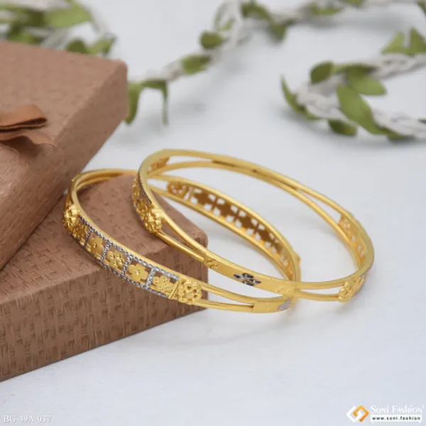 1_Gram_Gold_Plated_Charming_Design_Bangles_For_Ladies_Style_A037