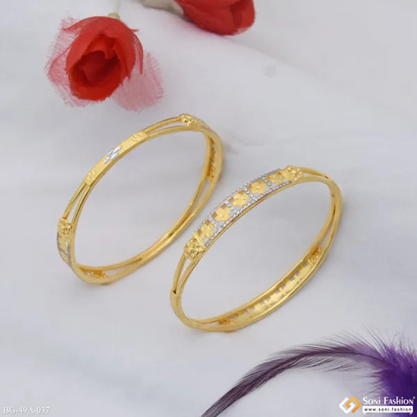 1_Gram_Gold_Plated_Charming_Design_Bangles_For_Ladies_Style_A037