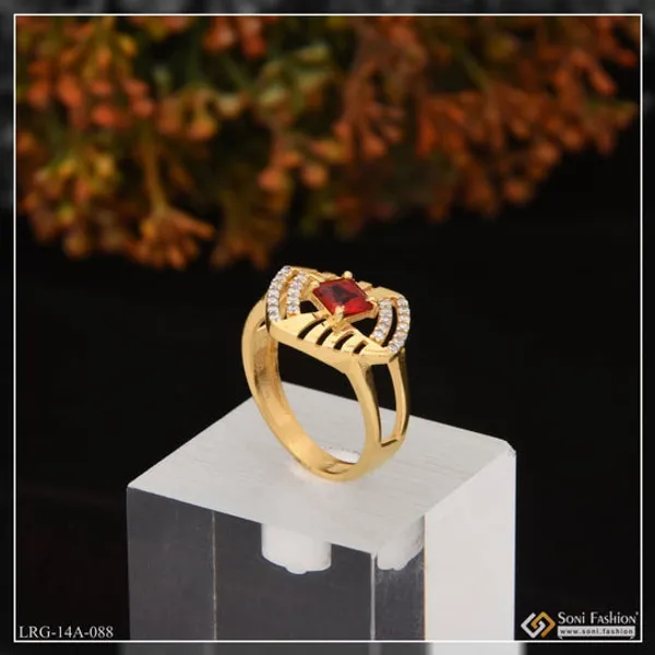 1_Gram_Gold_Plated_Red_Stone_With_Diamond_Funky_Design_Ring_For_Ladies_Style_Lrg_088