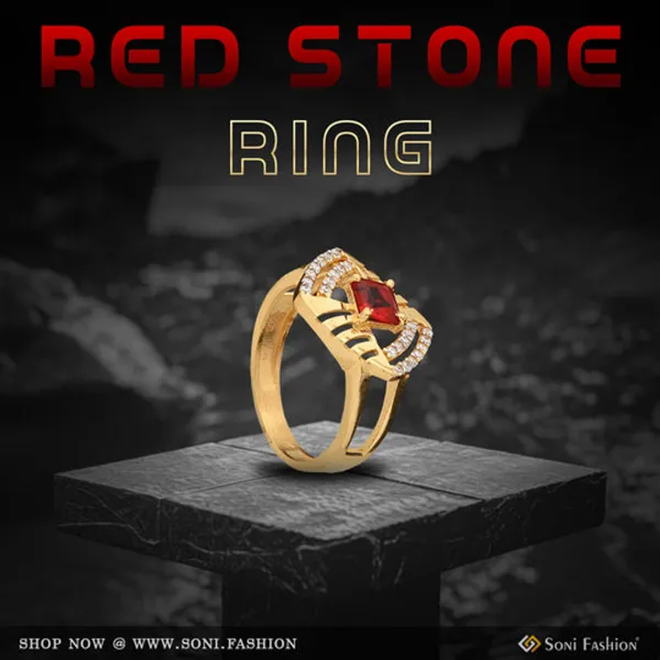 1_Gram_Gold_Plated_Red_Stone_With_Diamond_Funky_Design_Ring_For_Ladies_Style_Lrg_088