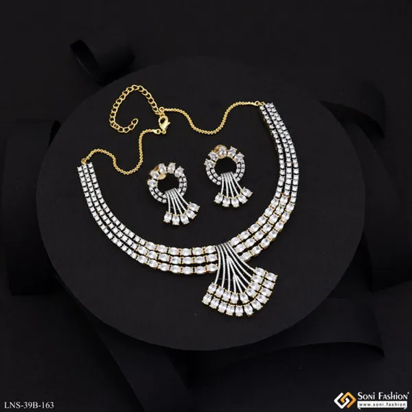 Beautiful_Design_Gold_Plated_Diamond_Necklace_Set_For_Ladies_Style_B163