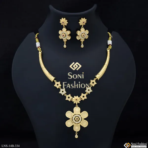 Classic_Design_Gold_Plated_Necklace_Set_For_Women_Style_B334