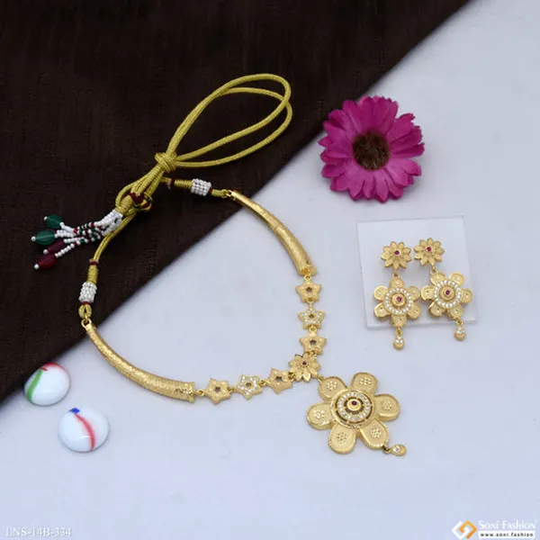 Classic_Design_Gold_Plated_Necklace_Set_For_Women_Style_B334