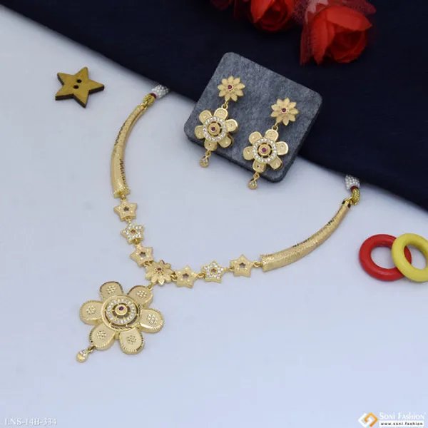 Classic_Design_Gold_Plated_Necklace_Set_For_Women_Style_B334