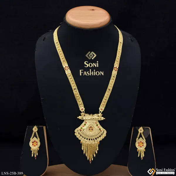 Stunning_Design_Gold_Plated_Necklace_Set_For_Women_Style_B389