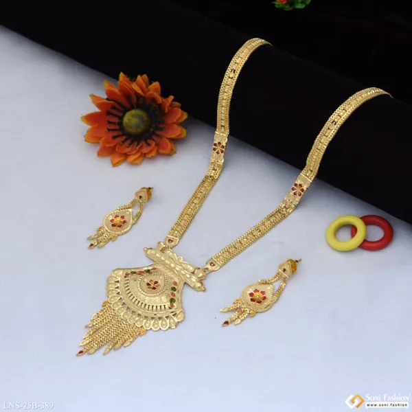 Stunning_Design_Gold_Plated_Necklace_Set_For_Women_Style_B389