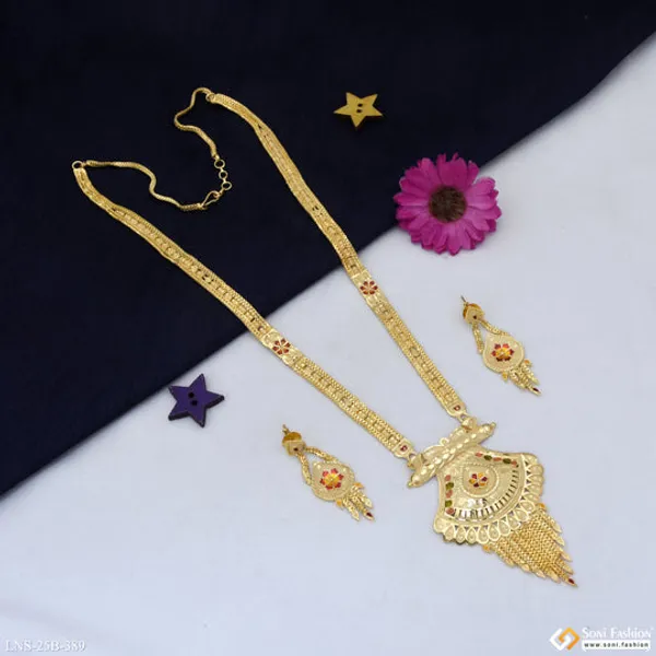 Stunning_Design_Gold_Plated_Necklace_Set_For_Women_Style_B389