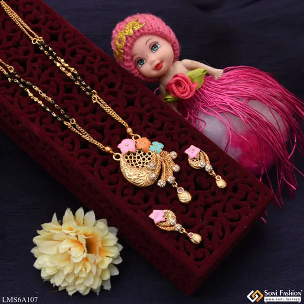 Fancy_Design_Flower_With_Black_Moti_Gold_Plated_Mangalsutra_Set_For_Women_Style_Lmsa107