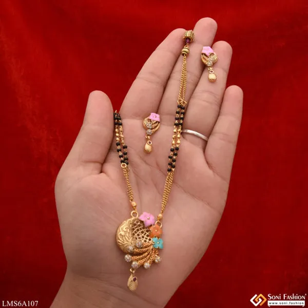 Fancy_Design_Flower_With_Black_Moti_Gold_Plated_Mangalsutra_Set_For_Women_Style_Lmsa107