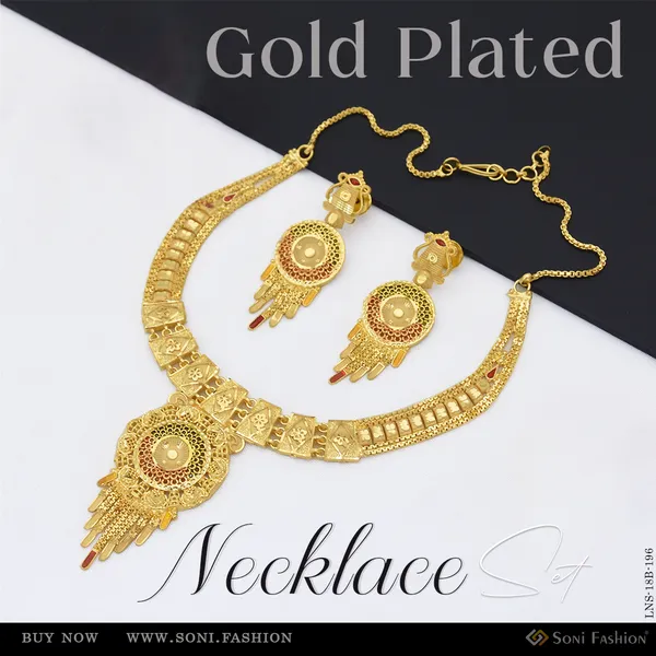 Dazzling_Design_Gold_Plated_Necklace_Set_For_Women_Style_B196