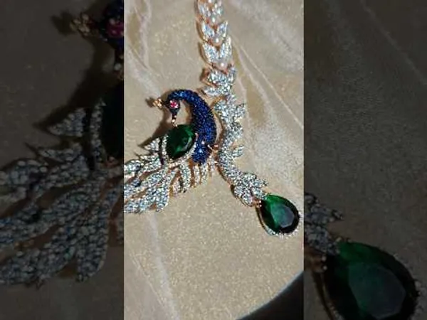 Designer_Gold_Plated_Diamond_Necklace_Set_For_Ladies_Style_B162