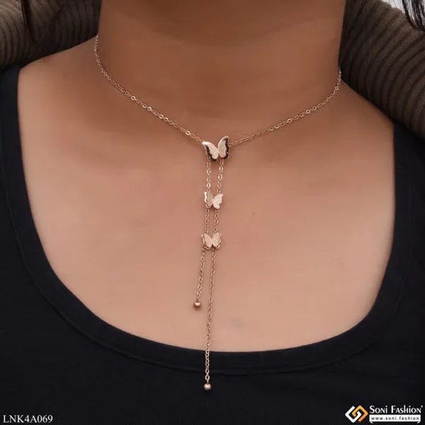 Butterfly_High_Class_Design_Rose_Gold_Necklace_For_Women_Girls_Style_Lnka069