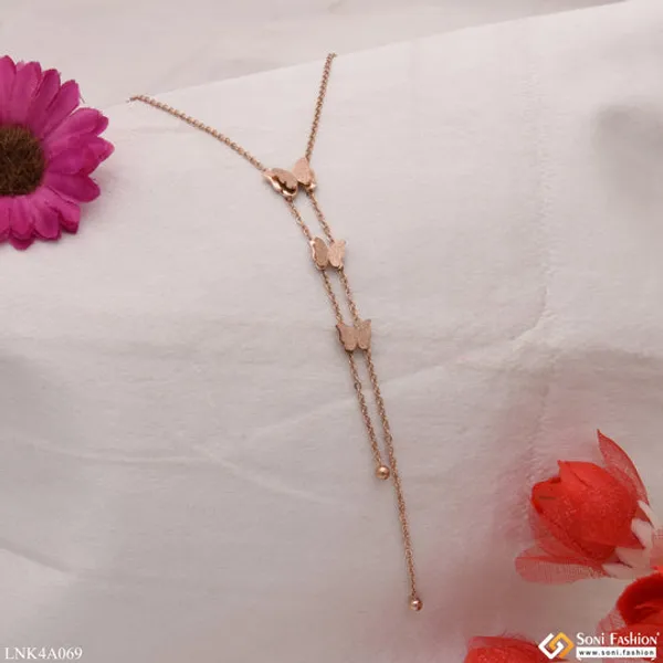 Butterfly_High_Class_Design_Rose_Gold_Necklace_For_Women_Girls_Style_Lnka069
