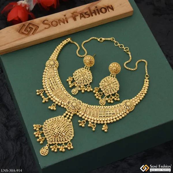 1_Gram_Gold_Plated_New_Style_Necklace_Set_For_Women_Style_A914