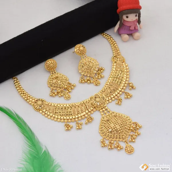 1_Gram_Gold_Plated_New_Style_Necklace_Set_For_Women_Style_A914