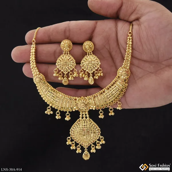 1_Gram_Gold_Plated_New_Style_Necklace_Set_For_Women_Style_A914