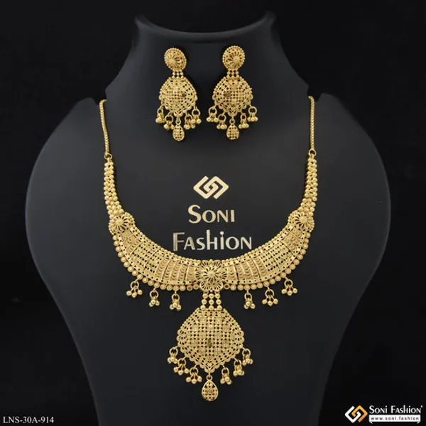 1_Gram_Gold_Plated_New_Style_Necklace_Set_For_Women_Style_A914