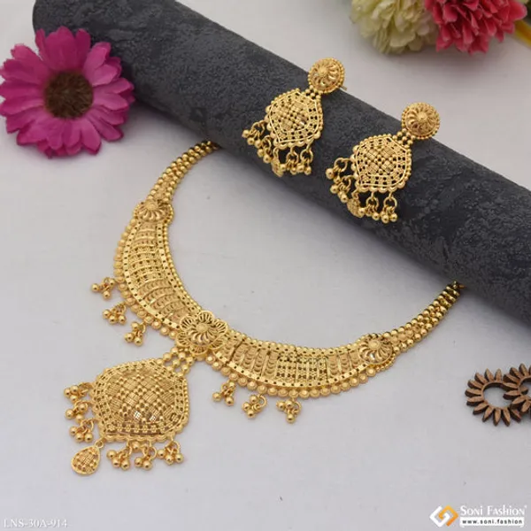1_Gram_Gold_Plated_New_Style_Necklace_Set_For_Women_Style_A914