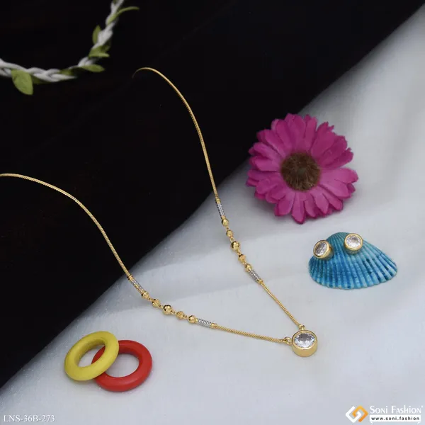 1_Gram_Gold_Plated_Casual_Design_Necklace_Set_For_Ladies_Style_B273