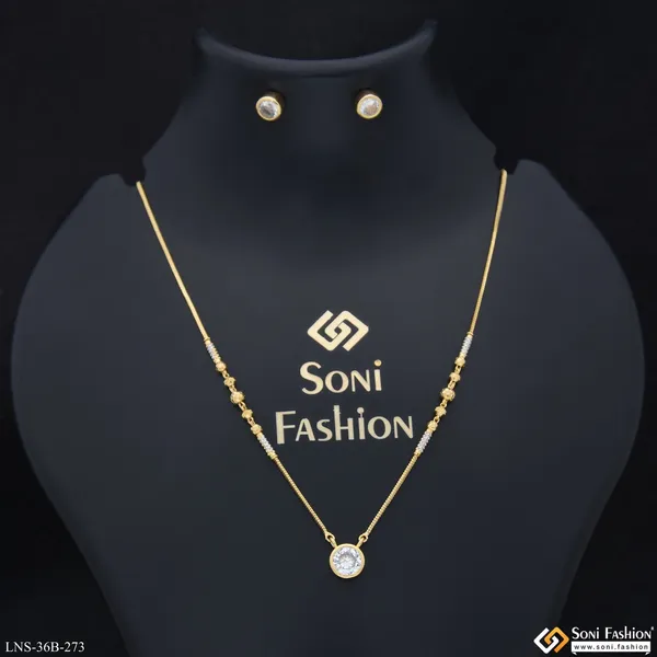 1_Gram_Gold_Plated_Casual_Design_Necklace_Set_For_Ladies_Style_B273