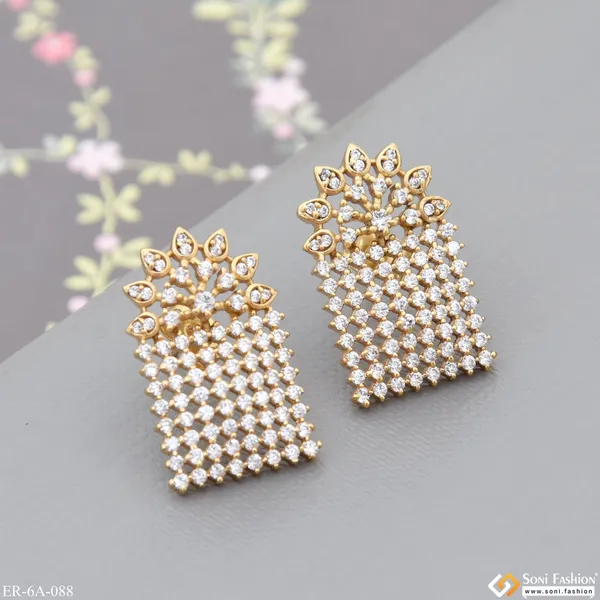 Stunning_Design_With_Diamond_Chic_Design_Gold_Plated_Earrings_For_Lady_Style_A088