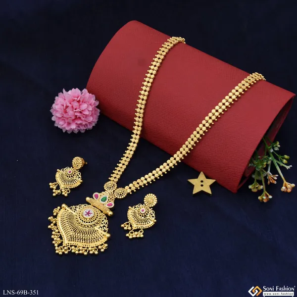 1_Gram_Gold_Plated_Exclusive_Design_Necklace_Set_For_Women_Style_B351
