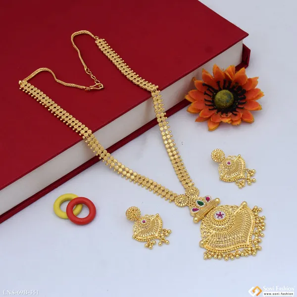 1_Gram_Gold_Plated_Exclusive_Design_Necklace_Set_For_Women_Style_B351