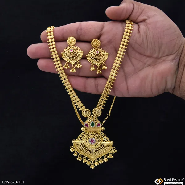 1_Gram_Gold_Plated_Exclusive_Design_Necklace_Set_For_Women_Style_B351