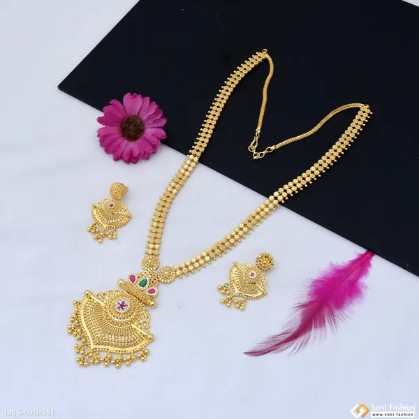 1_Gram_Gold_Plated_Exclusive_Design_Necklace_Set_For_Women_Style_B351