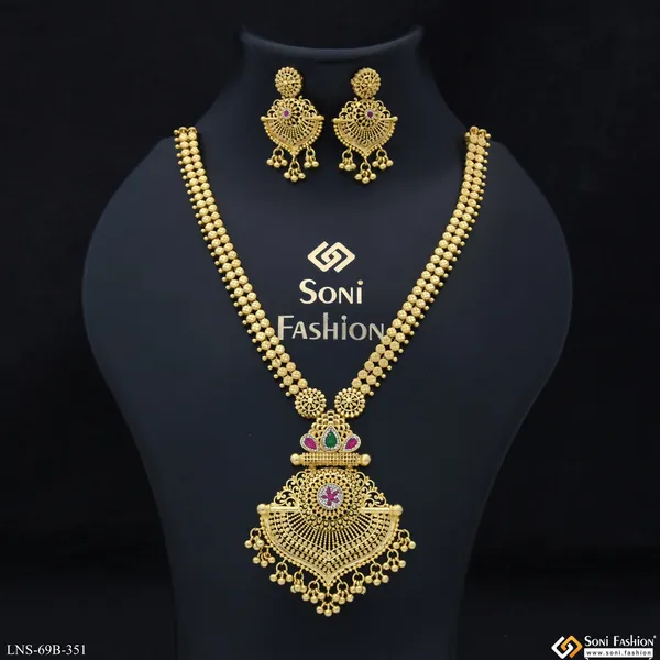 1_Gram_Gold_Plated_Exclusive_Design_Necklace_Set_For_Women_Style_B351