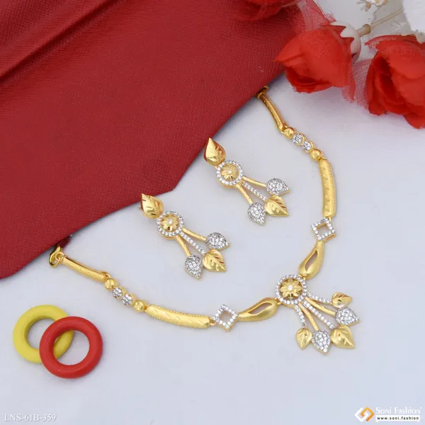 1_Gram_Gold_Plated_Brilliant_Design_Necklace_Set_For_Women_Style_B359
