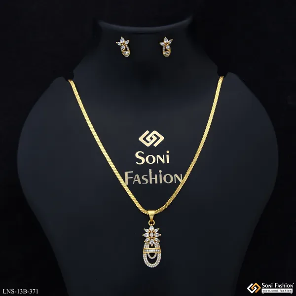 Glamorous_Design_Gold_Plated_Necklace_Set_For_Women_Style_B371