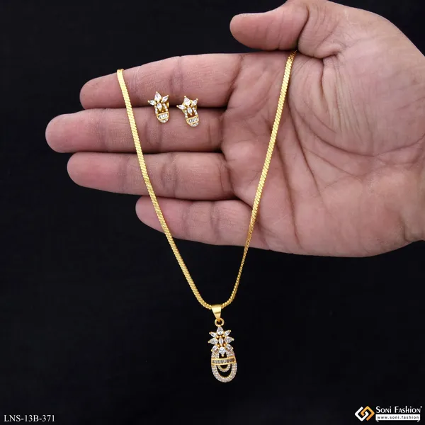 Glamorous_Design_Gold_Plated_Necklace_Set_For_Women_Style_B371