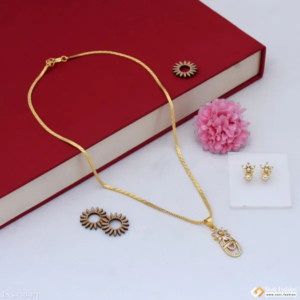 Glamorous_Design_Gold_Plated_Necklace_Set_For_Women_Style_B371
