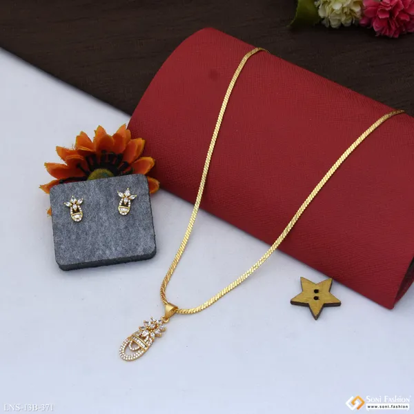 Glamorous_Design_Gold_Plated_Necklace_Set_For_Women_Style_B371