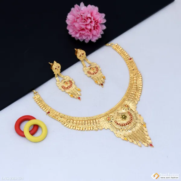 Fashionable_Gold_Plated_Necklace_Set_For_Women_Style_B394