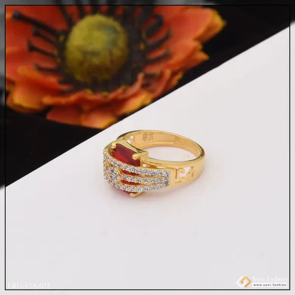 1_Gram_Gold_Plated_Red_Stone_With_Diamond_Chic_Design_Ring_For_Ladies_Style_Lrg_075