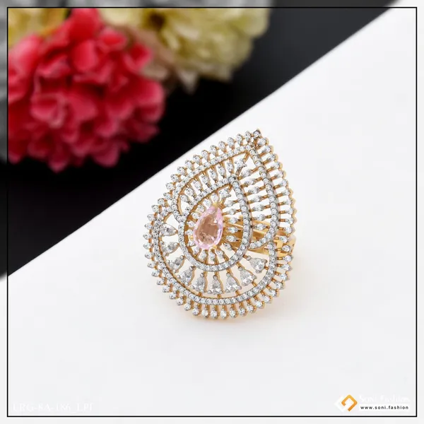 Graceful_Design_With_Diamond_Chic_Design_Gold_Plated_Ring_For_Ladies_Style_A186