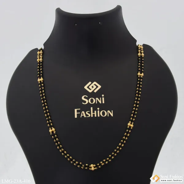 1_Gram_Gold_Plated_2_Line_Charming_Design_Mangalsutra_Dori_For_Women_Style_A416