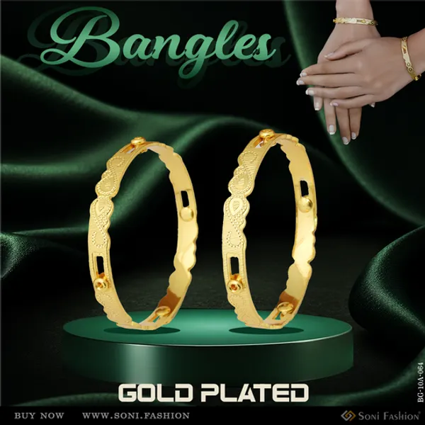 Cool_Design_Gold_Plated_Bangles_For_Women_Style_A064