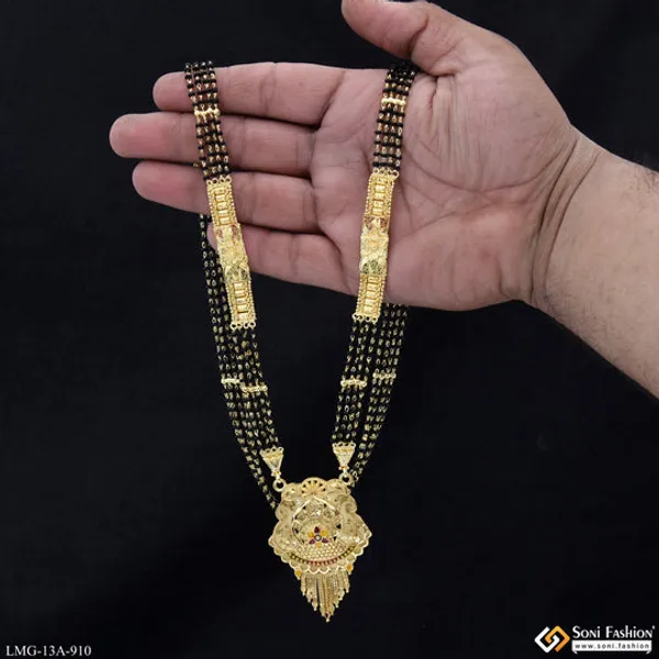 4_Line_Casual_Design_Gold_Plated_Mangalsutra_For_Women_Style_A910